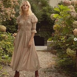 Doen Kaira Maxi Dress in Cream Winter Ditsy - Medium